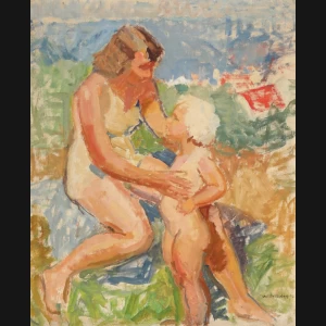 Axel Bredsdorff. “Mor og datter”, ca. 1925. 88x75cm.