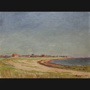 Christen Lyngbo. Landskab, 1906. 34x44cm.