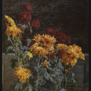 Harald Holm. Blomster, 1890. 43x40cm.