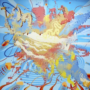 Jonas Pihl. “Frosen eksplosion”, 2003. 150x150cm.