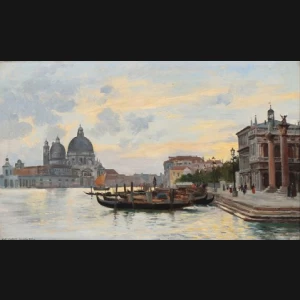 August Fischer. Venedig, Canal Grande 1888. 35x59cm.