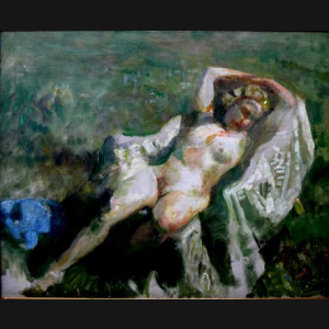 Julius Paulsen. Komposition med kvinde, 1917. 82x100cm.