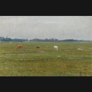 Viggo Johansen. “Fra Fælleden mod København”, 1880. 36x54cm.