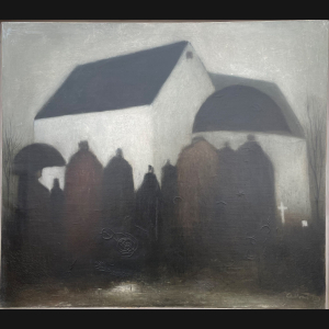 Albert Bertelsen. “Kirken ved vintertid”, 1970. 110x125cm.