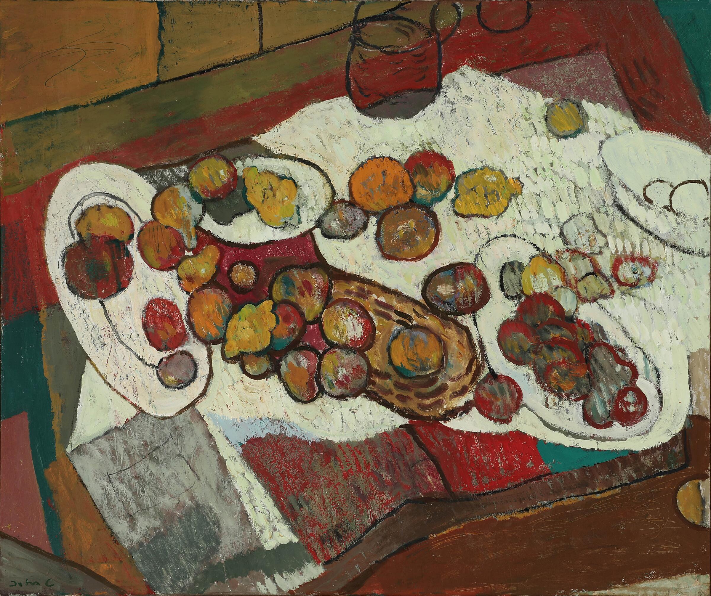 Johannes Carstensen "Opstilling" 1988. 79x95cm.