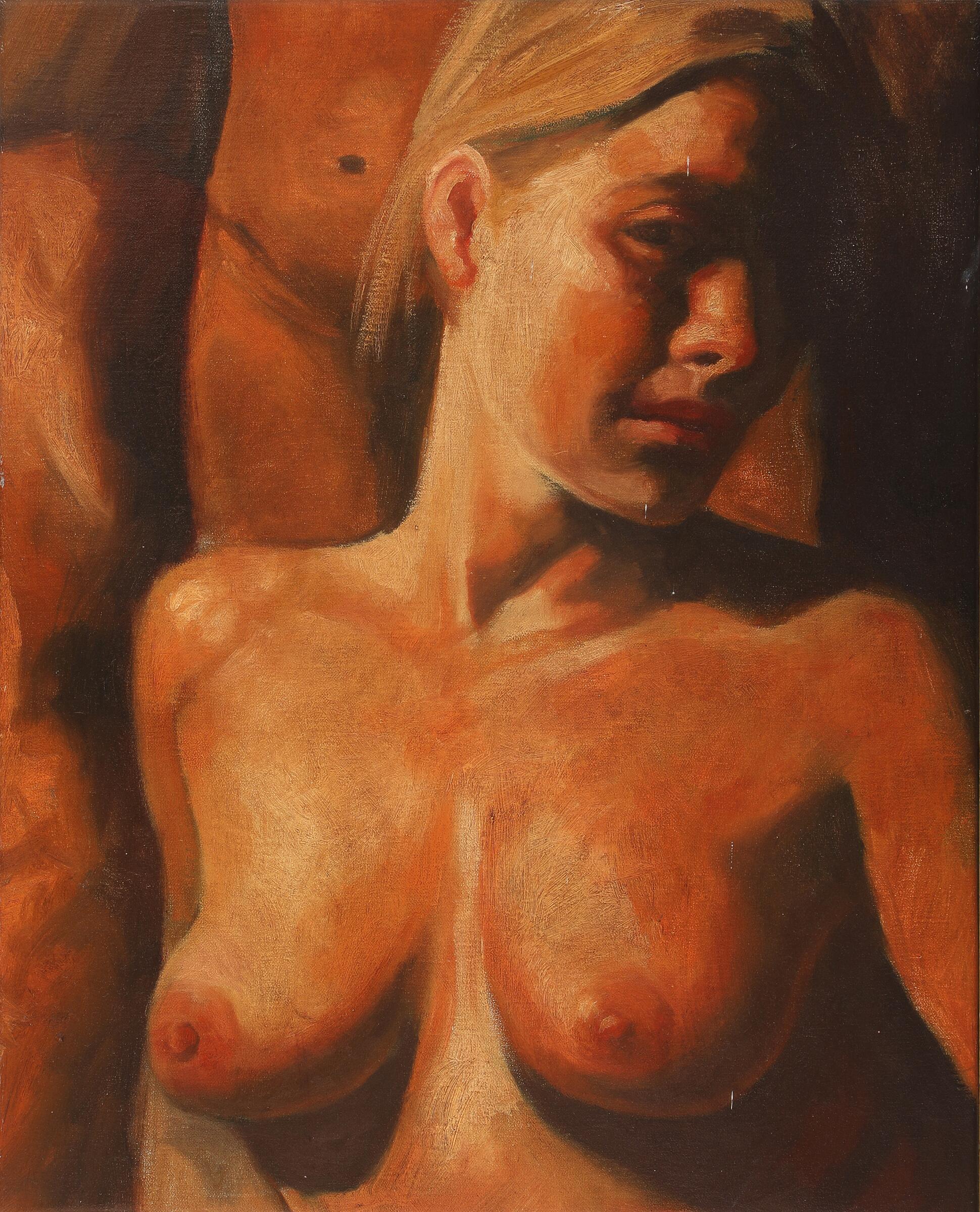 Adam gabriel "Komposition med nøgen kvinde" 2009. 62x49cm.