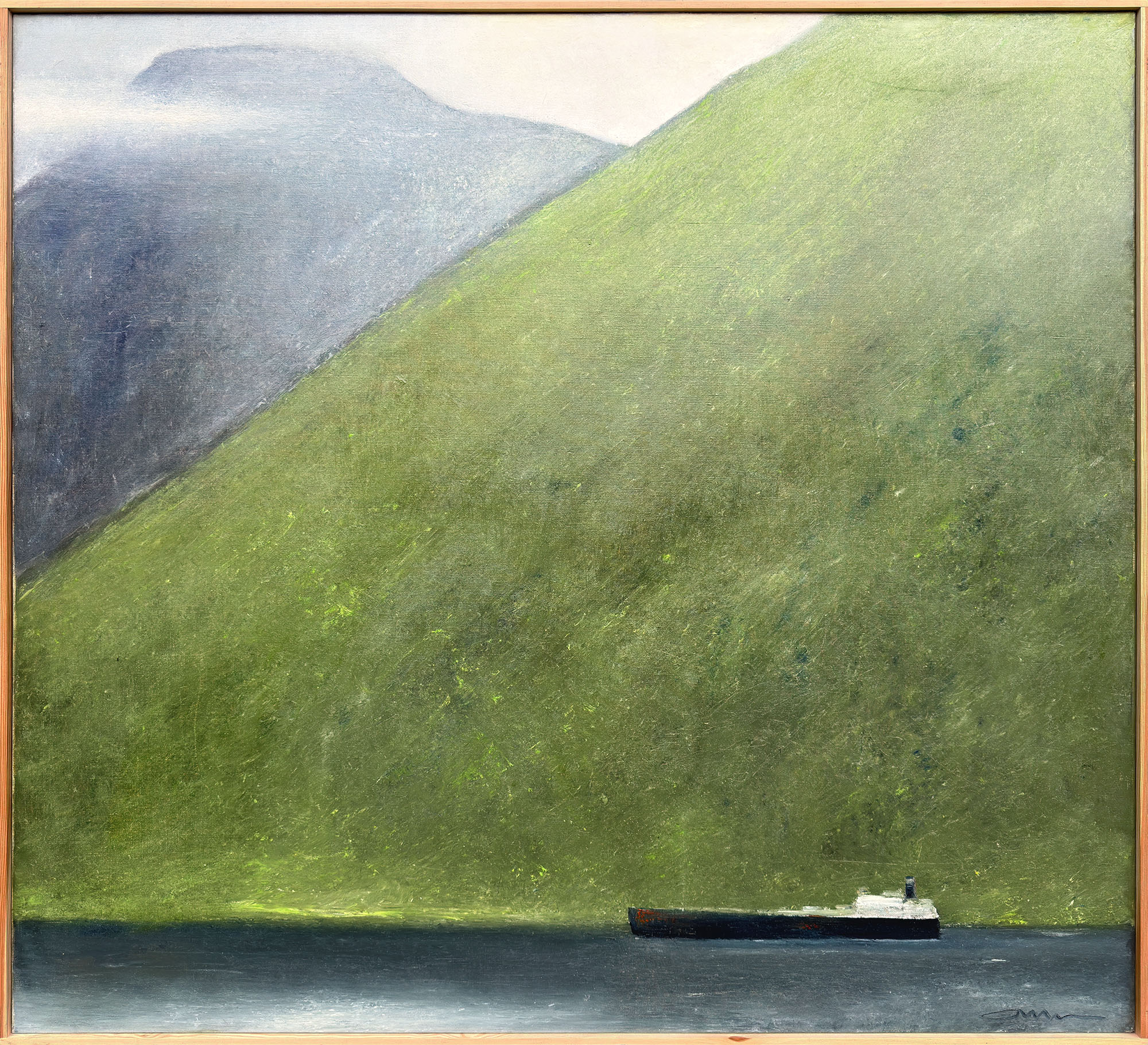 Albert Bertelsen painting Danish Art Gallery 7 1 Albert Bertelsen. Skibet ved fjeldet, Færøerne 1979. 105x115cm. - Image 2