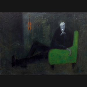 Albert Bertelsen. Violinen, 1963. 80x112cm.
