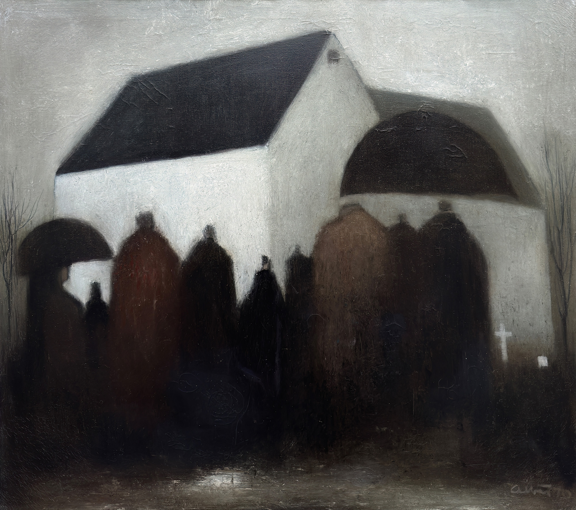 Albert Bertelsen painting Danish Art Gallery 16 Albert Bertelsen. Kirken ved vintertid, 1970. 110x125cm.