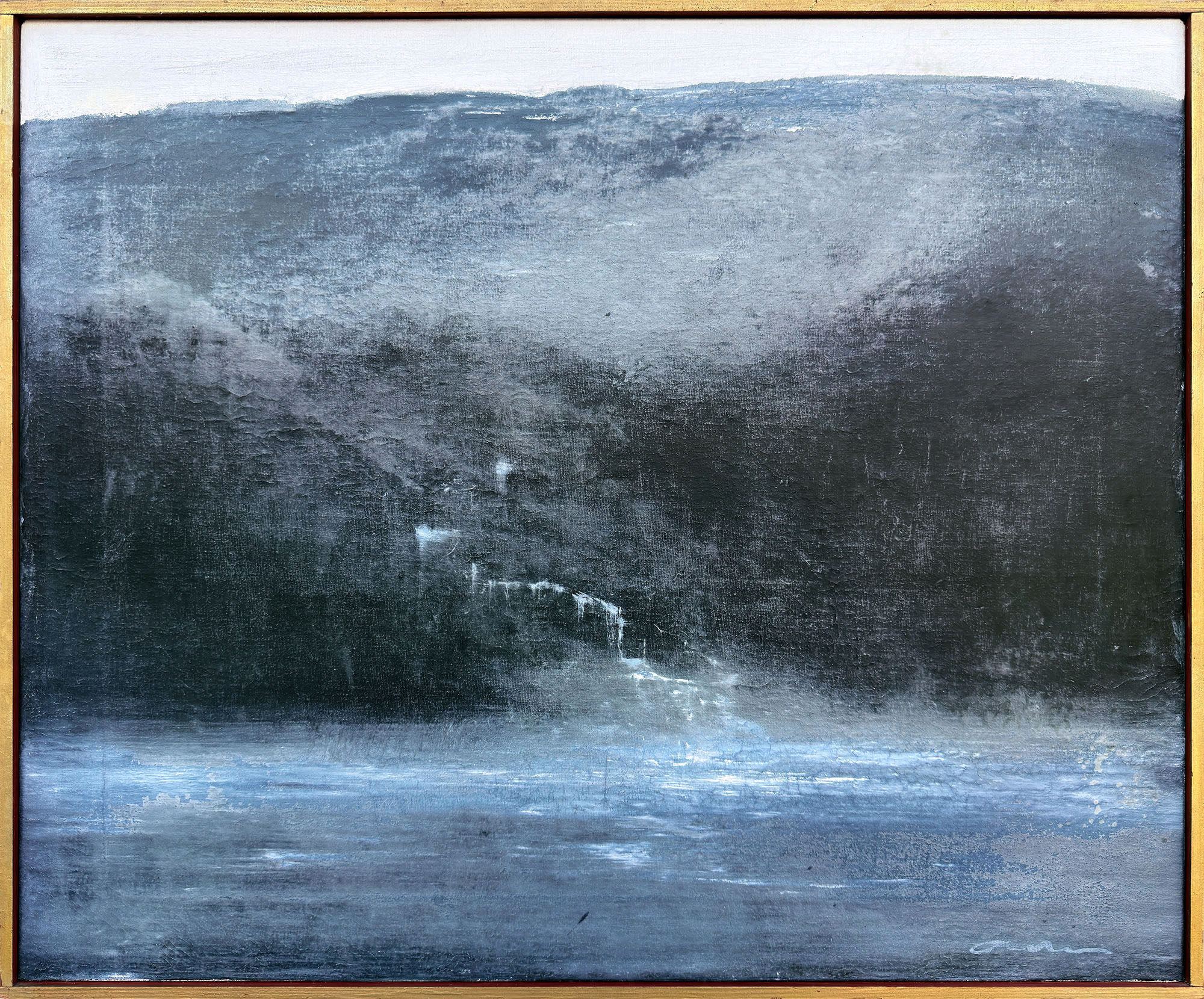 Albert Bertelsen painting Danish Art Gallery 21 1 Albert Bertelsen. Blå aften, Norge 1982. 60x73cm. - Image 2