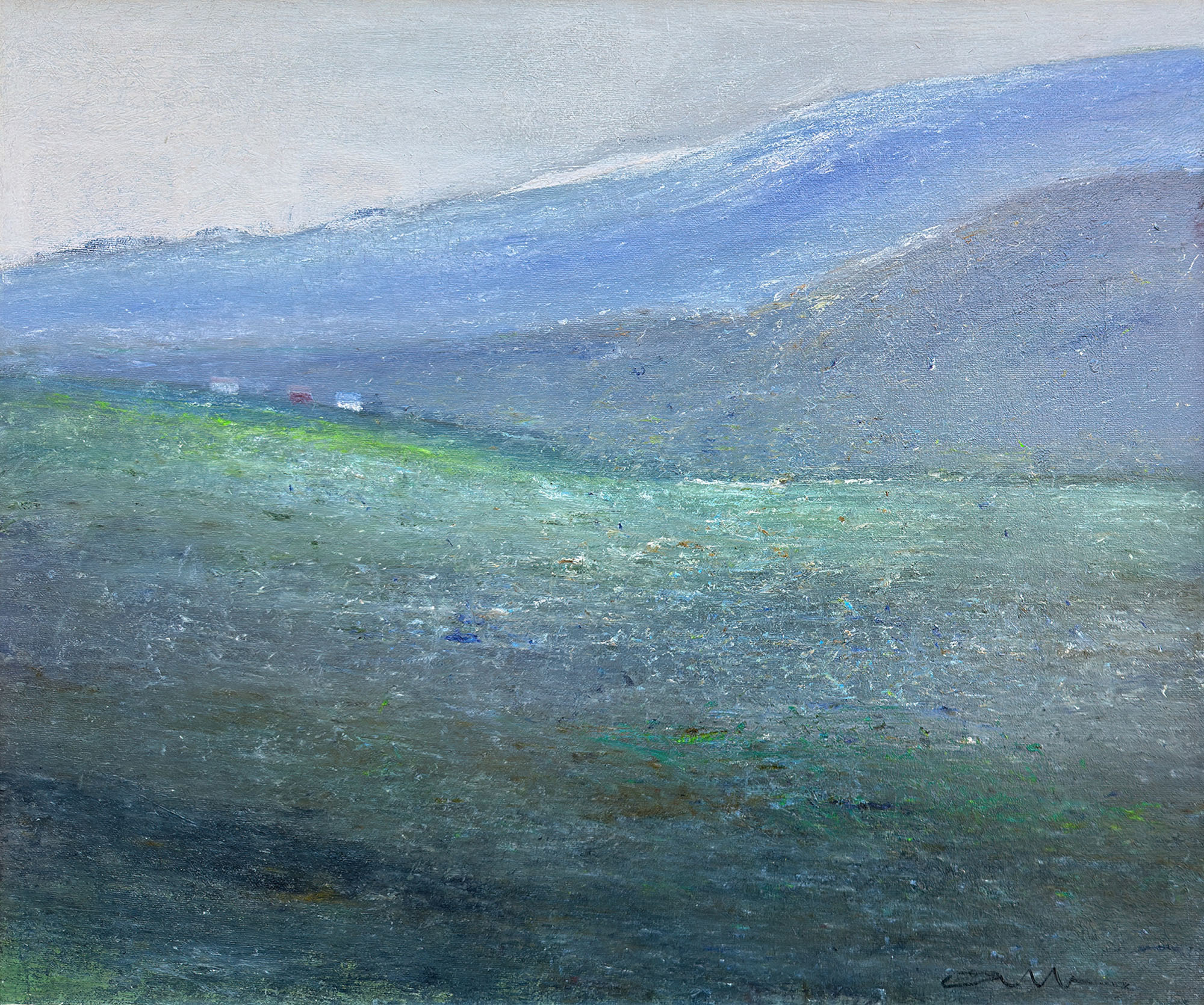 Albert Bertelsen painting Danish Art Gallery 24 Albert Bertelsen Huse på fjeldet, Norge 1980. 50x60cm