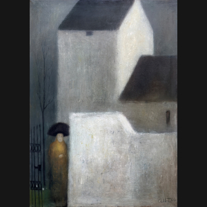Albert Bertelsen Ved lågen, 1966. 120x82cm