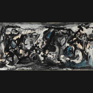 Preben Wolck “Komposition” 1966. 31x60cm.