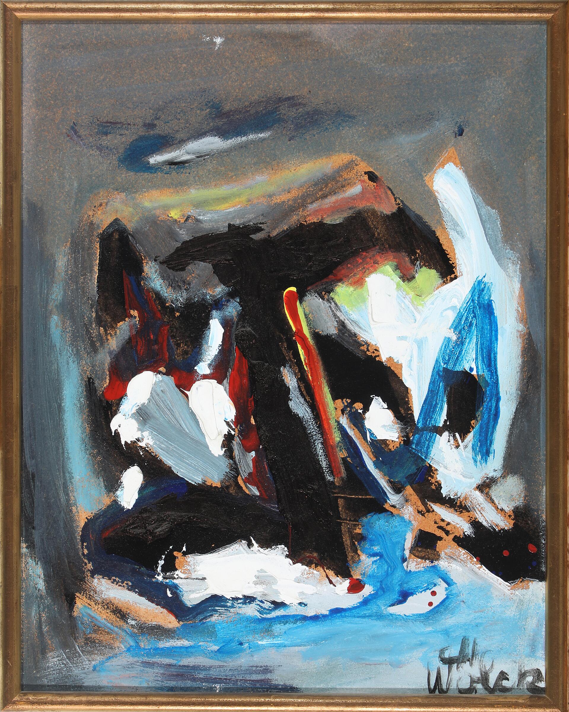Preben Wolck "Komposition" 1970 45x35cm - Billede 2