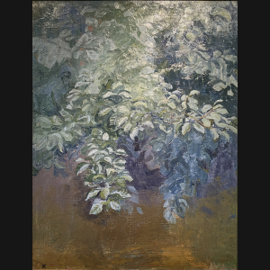 Johannes Larsen “Bøge ved en aa” 1910. 74x53cm.