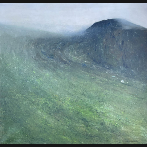 Albert Bertelsen “Tågen kommer” 1978. 120x125cm.