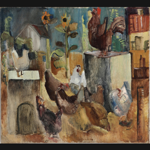 Ebba Carstensen “Hønsebillede” 1926. 87x96cm.