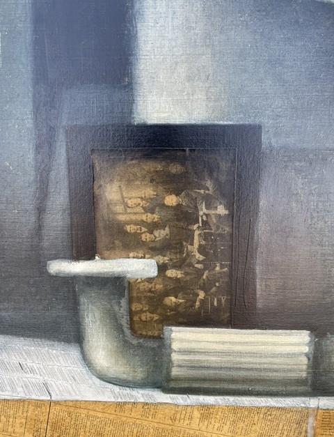 alb deta Albert Bertelsen "Opstilling" 1971. 80x120cm. - Billede 2