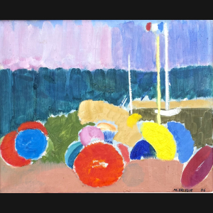 Mogens Valeur “Landskab” 1986. 33x42cm.