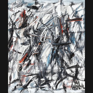 Preben Wølck “Portræt af Jackson Pollock” 1970. 55x46cm.