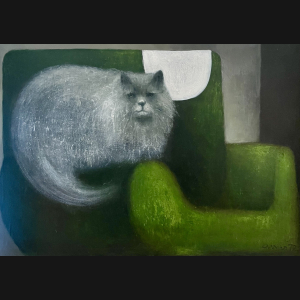Albert Bertelsen “Blå perser” 1972. 93x134cm.