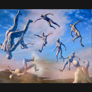 Jan Esmann “Falling Angels” 2017. 150x185cm.