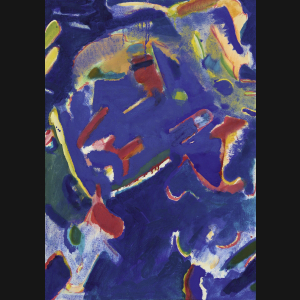 Hugo Arne Buch “Komposition” 1984. 100x70cm.