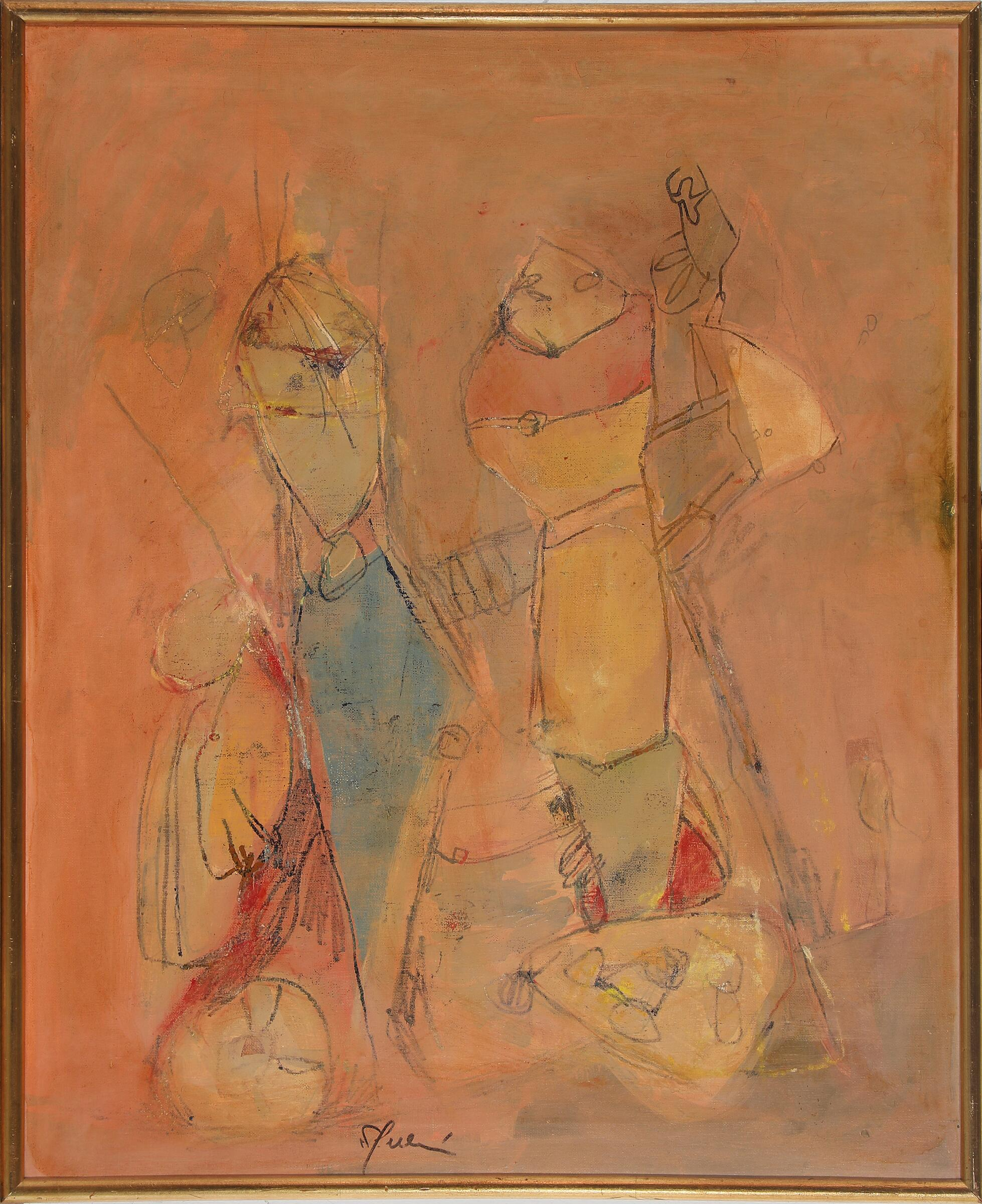 Vendredi de second maix Signeret G Pell 2 Gina Pellon "Vendredi de second Maix" 1972. 61x50cm. - Image 2