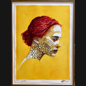 Ole Aakjær “Komposition med kvinde” 2017. 104x75cm.