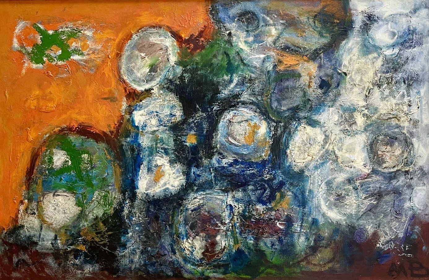 mogens balle maleri Mogens Balle "Bevægelig rejse" 1962. 62x90cm.