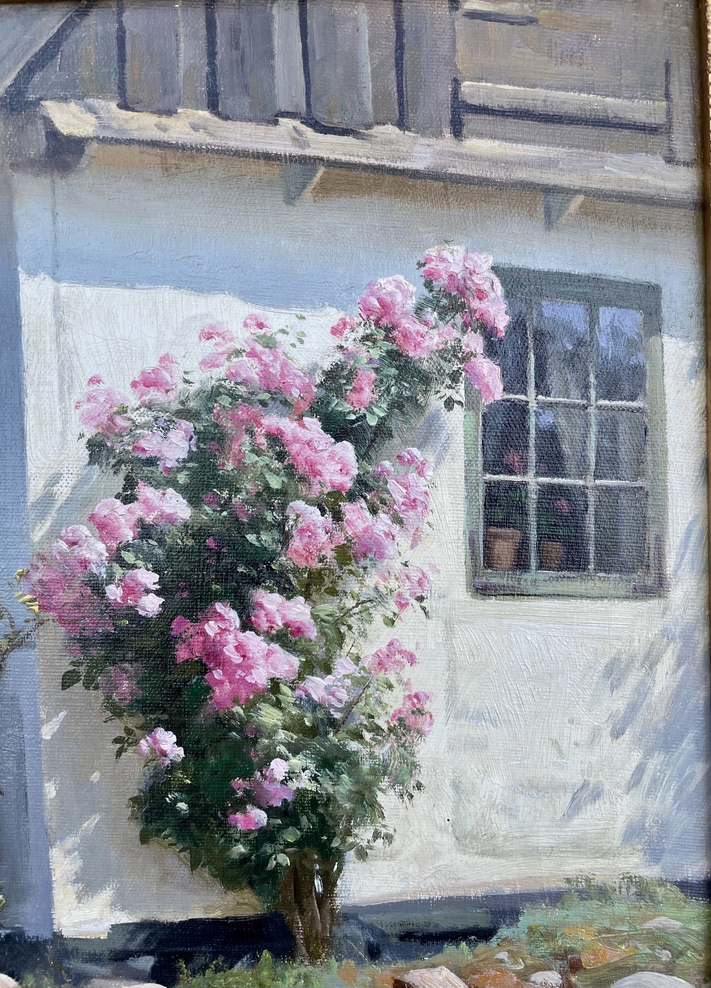 peder moensted maleri 2 Peder Mønsted "Kvinde i haven, Sørup" 1926. 41x61cm. - Billede 2