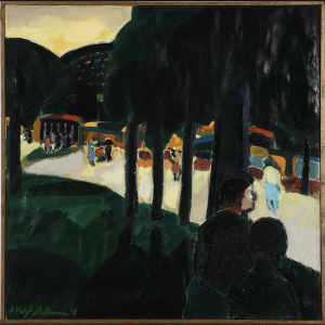 Hans Voigt Steffensen “Aften på Bakken” 1971. 102x100cm.
