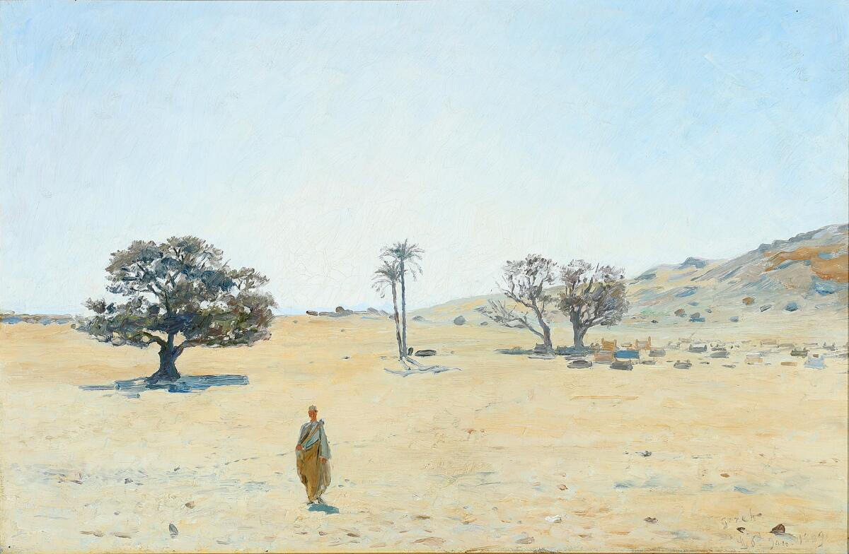lauritz tuxen maleri Lauritz Tuxen "Ørkenlandskab fra Egypten" 1889. 41x61cm.